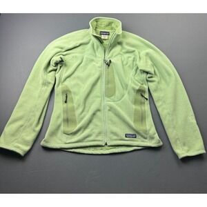 Patagonia R3 Fleece Jacket Women's M Green Full Zip Polartec Outdoor Hiking Warm